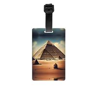 Dreaming of The Pyramids of Khufu Étiquette de bagage - Identificateur de valise lumineux et coloré, étiquettes de voyage de croisière pour valises, couverture de confidentialité à l'arrière intégral