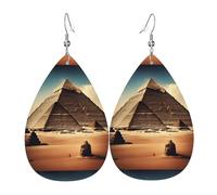 Dreaming of the Pyramids of Khufu Paire de boucles d'oreilles pendantes en cuir synthétique en forme de goutte pour femme