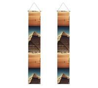Dreaming of the Pyramids of Khufu Print Welcome Hanging Banner Vertical Flags Party Porche Sign for Indoor Outdoor Decor 180 x 30 In