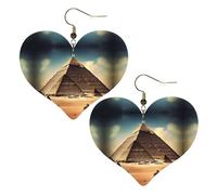 Dreaming of the Pyramids of Khufu Prints Boucles d'oreilles élégantes en forme de cœur légères accessoires pour femmes parfaites pour les fêtes et la Saint-Valentin.