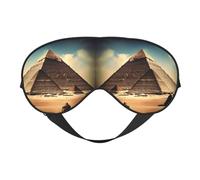 Dreaming of The Pyramids of Khufu Prints Masque pour les yeux double face réglable bloquant la lumière et respirant, adapté pour le repos et les voyages.