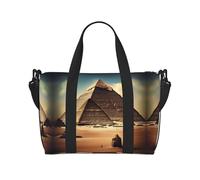 Dreaming of The Pyramids of Khufu Sac de sport pour voyage - Sacs de voyage légers Oxford pour articles personnels pour femmes, sacs de sport idéaux pour homme, Noir , Taille unique