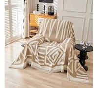 DREAMINGO Housse de canapé de style bohème pour fauteuil inclinable à 1 coussin en chenille - Housse de protection lavable pour meubles de salon, chiens et animaux domestiques, 180,3 x 180,3 cm, kaki