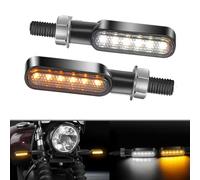 DREAMIZER 2 pcs Indicateurs de moto Approuvés E 12V Mini Indicateur Universel Lumière Ambre Indicateur Étanche M8 pour Cruiser Chopper Scooter Quad