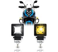 DREAMIZER 2PCS Universel Moto Phares Avant, 54W 6000K Moto Feux additionnels compatibles avec Jeep Wrangler R1200GS ATV UTV Off Road Trucks Buggy Golf Carts, Étanchéité IP68, 12V 24V