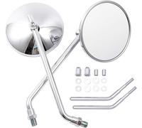 DREAMIZER 3'' Ronds Rétroviseurs Moto Chrome, CNC Universel Rétroviseur avec vis 8 mm 10 mm, Compatible avec Harley Sportster 883 1200 Softail Dyna Cafe Racer Cruiser Chopper Bobber Scooter E-Bikes