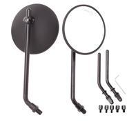 DREAMIZER 4'' Ronds Rétroviseurs Moto, CNC Universel Rétroviseur avec vis 8 mm 10 mm, Compatible avec Harley Sportster 883 1200 Softail Dyna Cafe Racer Cruiser Chopper Bobber Scooter E-Bikes