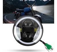 DREAMIZER 5,75" Phare de Moto Homologué E9, Rond avec Feux de Jour DRL et Feux de Croisement Route, Compatible avec Harley Sportster Iron 883 Indian Bobber Scout Triumph.