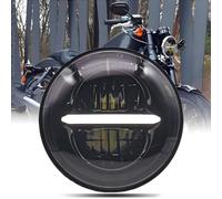 DREAMIZER 5,75'' Phare LED Moto E-marked Daytime Running Light Angel Eye Lights pour Harley Davidson Softail Dyna Super Wide Glide Low Rider Night Rod Sportster Iron 883 Indian Bobber Scout Triumph.