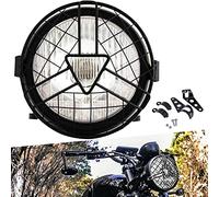 DREAMIZER 6.8" Phare Led Moto Universel avec Grille Couverture Rétro Phare Moto Compatible avec Dirt Bike Motocross Enduro Supermoto