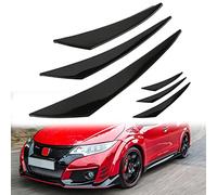 DREAMIZER 6PCS Becquets Avant Lèvre de Pare-Chocs Noir, Caileron Universel en Caoutchouc, Aileron Pare-Chocs Voiture Canard Séparateur Diffuseur