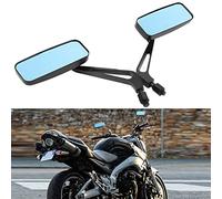 DREAMIZER 8mm 10mm Rétroviseur Rectangulaire pour Moto, Style Rétro Rétroviseur Latéral Moto Compatible avec Street Bikes Sport Bikes Chopper Cruiser Scooter