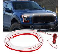 DREAMIZER Bande Lumineuse LED pour Capot de Voiture, Lumière Extérieure Dynamique Blanche Flexible et étanche Universelle avec Protection Contre Les Fusibles pour Voitures, SUV, Camions, 94''