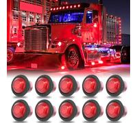 DREAMIZER Feux Latéraux pour auto, 10pcs 3/4" Rond Feux De Dégagement, 12V/24V Feux Indicateurs De Position, Feux Latéraux Eclairage pour Ramasser Voiture Camion Remorque VTT UTV SUV Bus Bateau