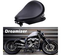 DREAMIZER Noir Moto Bobber Siège, Siège Solo Bobber Avec Plaque de Base de Support de Ressort pour Sportster XL883 1200 48 Chopper Custom