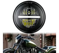 DREAMIZER Phare de moto 5,75" avec feux de jour, phare LED rond de 5-3/4 pouces compatible avec Harley Sportster 883 1200 Dyna Street Glide Low Rider Softail FXSTD FLSTS FXDB FXSB FLSTF, 6000K
