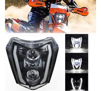 DREAMIZER Phare de Moto, LED Phare avec Feux de DRL Compatible avec Enduro Pit Bike ATV TC FE TE EXC XCW SXF SX 125 250 300 350 450 500 530 SMC R 690 Supermoto