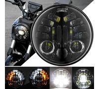 DREAMIZER Phare LED Moto de 5.75 Pouces Homologué E avec Clignotant DRL Compatible avec Harley Dyna Softail Sportster Nightster 48 Iron 883 1200 Wide Glide Low Rider Night Rod