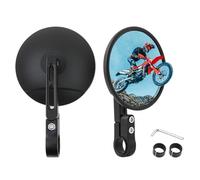DREAMIZER Rétroviseur de guidon, rétroviseur latéral de guidon de moto E24 Homologués, rétroviseurs de moto ronds rotatifs à 360 ° pour guidon de 22 à 25,4mm compatible avec Dirt Bike Enduro ATV