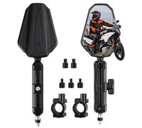 DREAMIZER Rétroviseur Moto Adventure E24, Universel Rétroviseur Moto Pliable 360 Enduro Rétroviseur avec guidon 22 mm vis M8/M10 Compatible avec Street Dirt Electric Bike Ebike Scooter ATV Quad