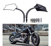 DREAMIZER Rétroviseurs Chromés pour Moto 10mm 8mm Compatible avec Harley Honda Yamaha Kawasaki Suzuki Ducati Aprilia (Noir)