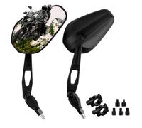 DREAMIZER Rétroviseurs de Moto Guidon Universels 7/8" 22mm avec E9 Homologué, M8 M10 Rétroviseurs Latéraux Moto Compatible avec Yamaha Honda Kawasaki Suzuki Benelli Scooter Street Bike Cruiser ATV
