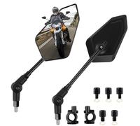 DREAMIZER Rétroviseurs de Moto Universels M8/M10, Retroviseur moto embout de Guidon 7/8" 22mm avec Support, Compatibles avec Suzuki Aprilia Kawasaki ATV Scooter Dirt-Bike Moped E-bike Roller