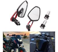 DREAMIZER Rétroviseurs d'extrémité de guidon de moto 7/8 "22mm, rétroviseurs latéraux de guidon rouge pour Scooter Cruiser Vélo de sport Chopper