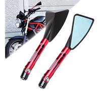DREAMIZER Rétroviseurs Guidon Moto, 8mm 10mm Triangle Rétroviseurs Latéraux de Moto pour R1 R6 FZ6 FZ1 MT03 MT07 MT09 Z750 Z800 Z900 Z1000 Shiver Monster(Rouge)