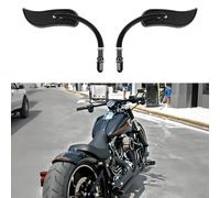 DREAMIZER Rétroviseurs Moto Universels Filetage 10mm 8mm, Rétroviseur Mini en Forme de Feuille pour Moto Compatible avec Harley Touring Softail Sportster Street Glide