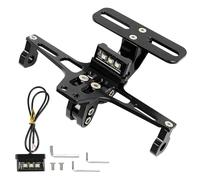 DREAMIZER Support de Plaque Moto D'immatriculation Réglable Porte Plaque Immatriculation avec Lumière Universel Compatible avec MT01 MT07 MT09 Z900 SV650 FZS1000 FZS600