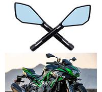 DREAMIZER Universel Aluminium Miroir d'extrémité de Guidon de Moto, Rétroviseurs Latéraux de Moto pour Vélo de Rue, de Sport, de Saleté, Cruiser, Chopper, Scooter (Noir)