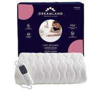 Dreamland Cosy Dreamer Chauffe-Matelas en Coton de qualité supérieure pour lit Simple (Intelliheat Plus Fast Heat, 150 x 80 cm, Lavable en Machine, 1 contrôle Amovible, 6 réglages de température,