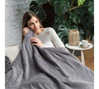 Dreamland couverture chauffante en peluche velouté grise - snuggle up - large