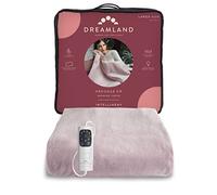 Dreamland Snuggle Up Couverture électrique - Rose vieux rose, chauffage rapide en 5 minutes, peluche de luxe, 1 contrôle, 6 réglages de température avec minuterie, lavable en machine et passe au
