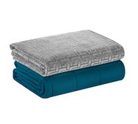 DREAMLANDING Gravity Couverture lestée avec housse remplaçable, rembourrage de perles de verre, couverture lestée pour adultes - couverture lourde contre l'anxiété (bleu sarcelle, 120 x 180 cm, 6,8 kg