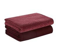 DREAMLANDING Gravity Couverture lestée avec housse remplaçable, rembourrage de perles de verre, pour adultes, couverture lourde contre l'anxiété (bordeaux, 120 x 180 cm, 5,4 kg)