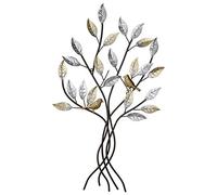Dreamlight Décoration Murale Moderne Sculpture Murale Arbre en Relief avec des Oiseaux en métal Brun 77x50 cm