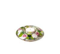 Dreamlight Photophore décoratif de printemps OVNI - Petite bougie chauffe-plat en verre - Décoration de table de mariage et de Pâques - Cadeau pour femme - Rose rose - Diamètre : 18 cm