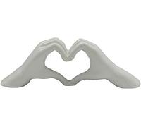 Dreamlight Sculpture Moderne décoration Figure Main Coeur en céramique Argent ou Blanc 31x11 cm * 1 pièce *