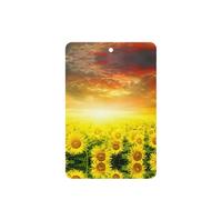Dreamlike Sunset Of A Sunflower Field Printing Fashion Car Désodorisant Cartes 10 Pcs Parfumé Voiture Feuilles Suspendues