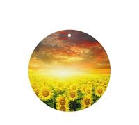 Dreamlike Sunset Of A Sunflower Field Printing Fashion Car Désodorisant Cartes 10 Pcs Parfumé Voiture Feuilles Suspendues