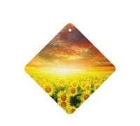 Dreamlike Sunset Of A Sunflower Field Printing Fashion Car Désodorisant Cartes 10 Pcs Parfumé Voiture Feuilles Suspendues
