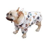 Dreamls Manteau imperméable à capuche pour chien Motif bouledogue français