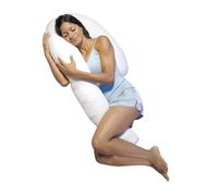 Dreamolino Swan Coussin de positionnement latéral ergonomique 7 en 1 pour un meilleur confort de sommeil Coussin d'allaitement & de grossesse Soutient le dos, la nuque et les hanches - Respirant et