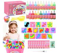 Dreamon Aqua Gelz Set Fille, 53PCS DIY Jouet Créatif, avec 22 Couleurs de Gel, 16 Moules, Activité Manuelle Éducative pour Enfants 3+ Ans, Idée Cadeau Anniversaire ou Noël
