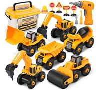 Dreamon Camion Jouet Vehicules de Chantier, Assembler Camion Kit Voiture Jeu Educatif Cadeau de Noël pour Garçons Filles 4 5 6 Ans