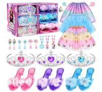 Dreamon Chaussures Princesse Fille, Deguisement Princesse Fille Robe 3 4 5 6 Ans Cadeaux d'halloween Et de Noël pour Les Enfants