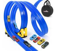 Dreamon Circuit Voiture Enfant Jouet 3 4 5 6 Ans 5M Circuit Flexible Voiture Enfant avec Petites Voitures Rampe Sac de Rangement Ventouse Cadeau pour Garçons Filles