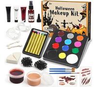 Dreamon Kit de Maquillage Halloween Enfant, Kit Maquillage Halloween Effets Spéciaux, Non Toxique, Lavable, Peinture pour Le Visage Enfant pour Halloween, SFX Makeup Kit pour de Noël d'halloween